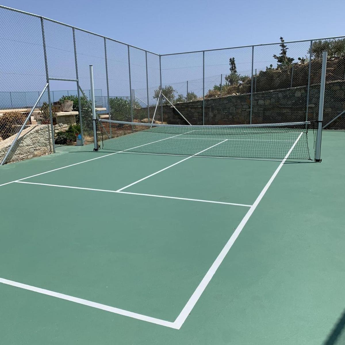 Sea Views At Villa Anemomylos With Heated Pool, Ping Pong And Tennis Agia Pelagia Dış mekan fotoğraf