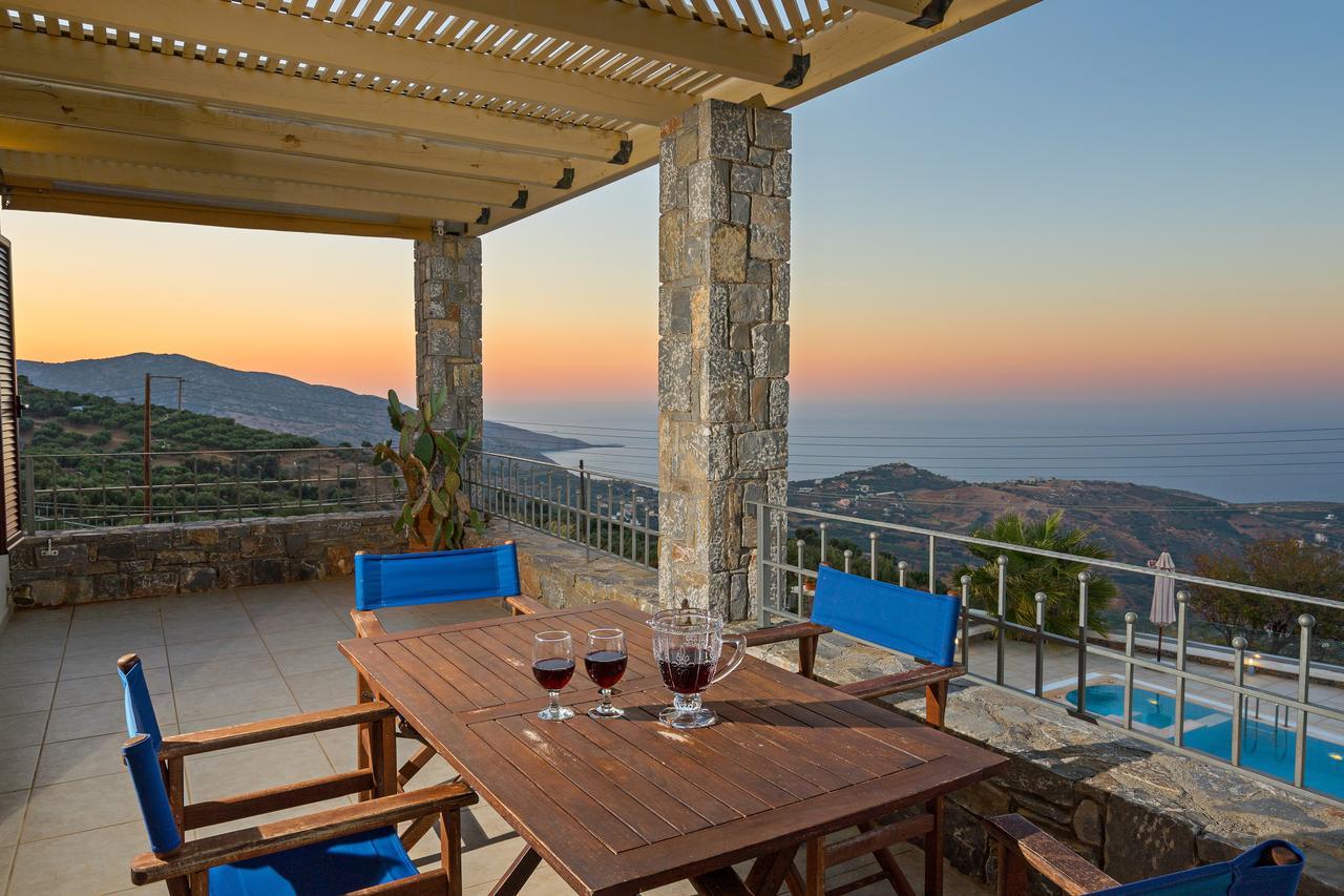 Sea Views At Villa Anemomylos With Heated Pool, Ping Pong And Tennis Agia Pelagia Dış mekan fotoğraf