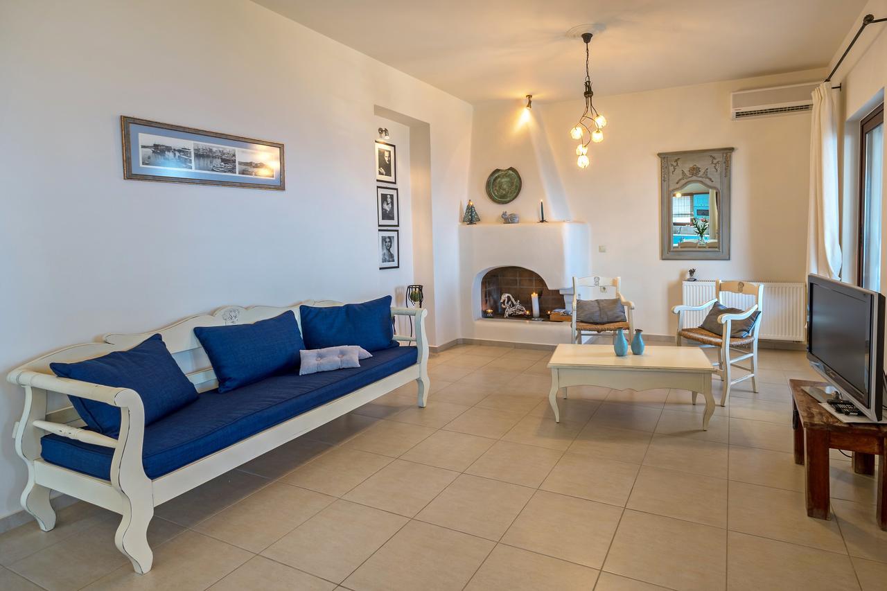 Sea Views At Villa Anemomylos With Heated Pool, Ping Pong And Tennis Agia Pelagia Dış mekan fotoğraf