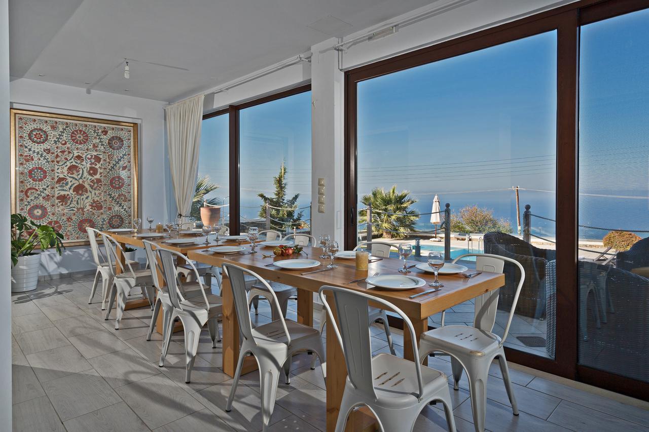 Sea Views At Villa Anemomylos With Heated Pool, Ping Pong And Tennis Agia Pelagia Dış mekan fotoğraf