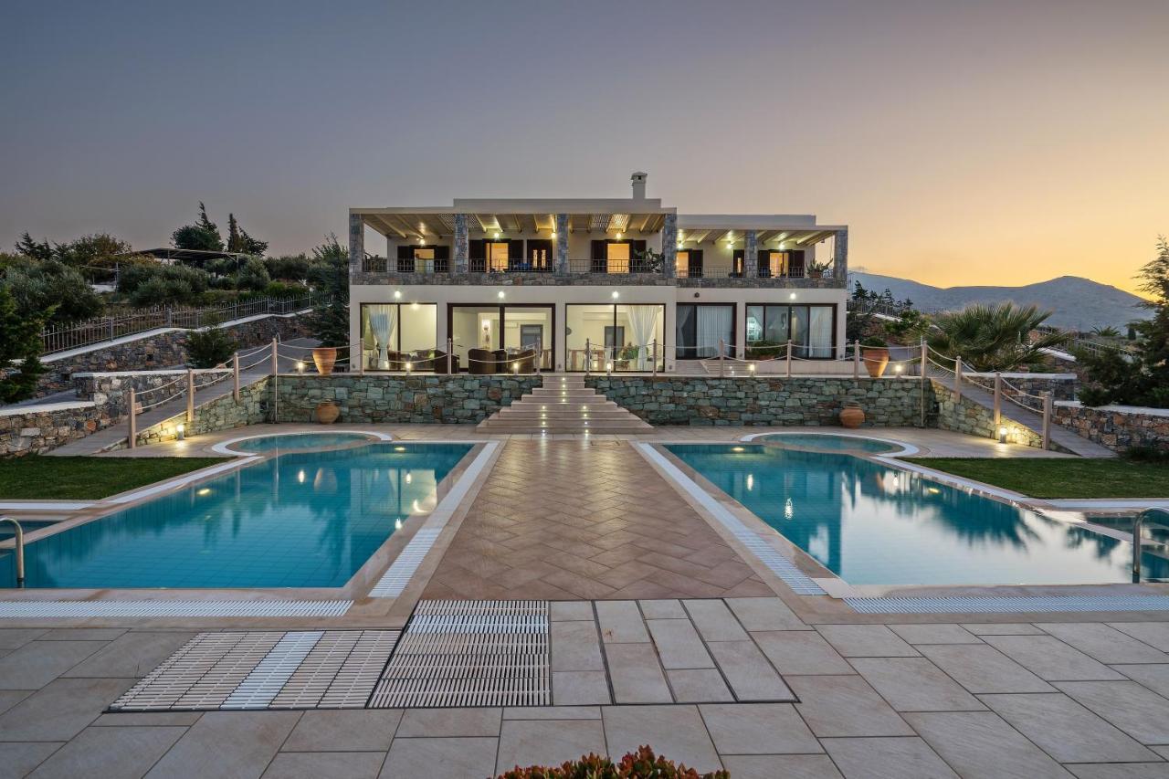 Sea Views At Villa Anemomylos With Heated Pool, Ping Pong And Tennis Agia Pelagia Dış mekan fotoğraf